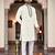  black &white  embroidery men's silk kurta 