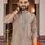  brown  embroidery men's silk kurta 