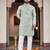  green  embroidery men's silk kurta 