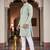  green  embroidery men's silk kurta 