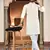 white embroidery men's silk kurta 
