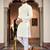 white embroidery men's silk kurta 