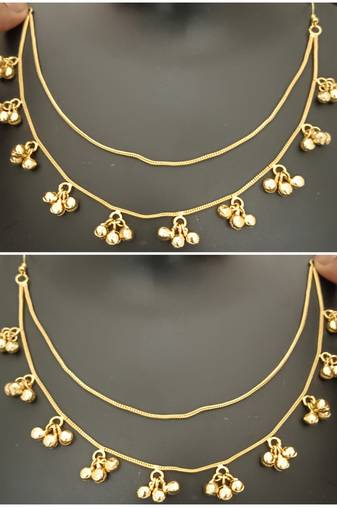 Brass ghungroo kaan chain set