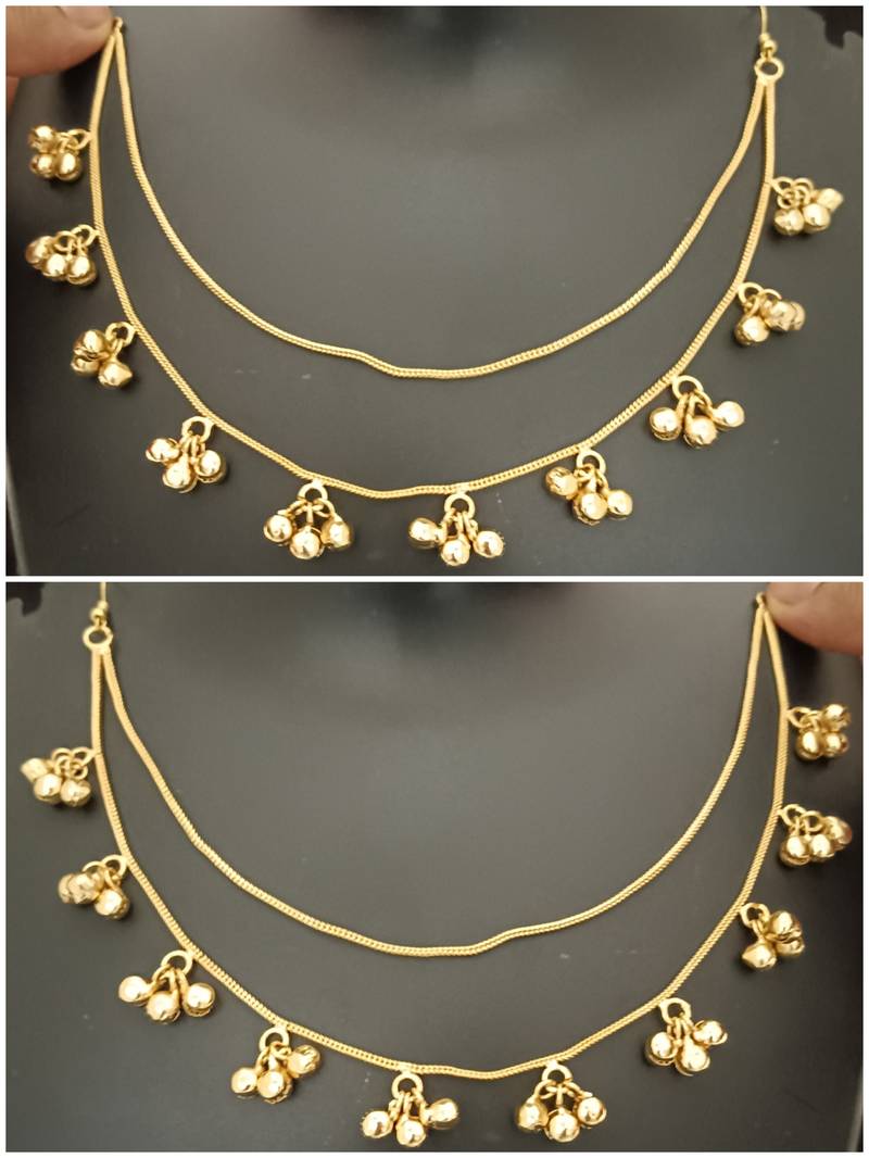 Brass ghungroo kaan chain set