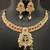 Pink green stones rajwadi heritage square shape jewellery set