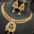 Pink green stones rajwadi heritage square shape jewellery set