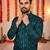  peach  embroidery men's cotton blend kurta 