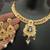 Pink green stones rajwadi heritage square shape jewellery set