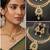 Pink green stones rajwadi heritage square shape jewellery set
