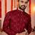  maroonn  embroidery men's cotton blend kurta 
