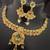 Pink green stones rajwadi heritage square drop jewellery set