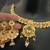 Pink green stones rajwadi heritage square drop jewellery set