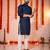  navy bluee  embroidery men's cotton blend kurta 
