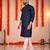  navy bluee  embroidery men's cotton blend kurta 