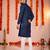  navy bluee  embroidery men's cotton blend kurta 