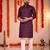 Purple embroidery men's cotton blend kurta 