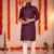 Purple embroidery men's cotton blend kurta 