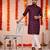 Purple embroidery men's cotton blend kurta 