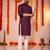Purple embroidery men's cotton blend kurta 