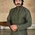 mahendi  mirror work  men's silk kurta 
