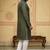 mahendi  mirror work  men's silk kurta 