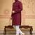 red  mirror work  men's silk kurta 
