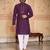 wine  mirror work  men's silk kurta 