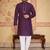wine  mirror work  men's silk kurta 