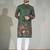  green embroidered  men's silk kurta 