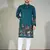   blue embroidered  men's silk kurta 