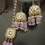 Purple pearls mirror earrings tikka set