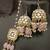 Pink pearls mirror earrings tikka set