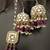 Wine pearls mirror earrings tikka set
