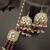 Wine pearls mirror earrings tikka set