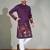  wine embroidered  men's silk kurta 