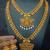 Matt finish pink green south indian bridal jewellery set