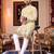  crochet embroidered  men's rayon kurta - cream
