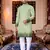  crochet embroidered  men's rayon kurta - green