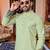  crochet embroidered  men's rayon kurta - green