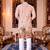  crochet embroidered  men's rayon kurta - pink