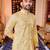  crochet embroidered  men's rayon kurta - yellow