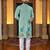  blue crochet embroidered  men's rayon kurta 