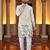  cream crochet embroidered  men's rayon kurta 