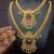 Gold plated pink green south indian bridal jewellery set