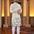  cream crochet embroidered  men's rayon kurta 