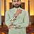  green crochet embroidered  men's rayon kurta 