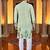  green crochet embroidered  men's rayon kurta 