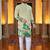 yellow crochet embroidered  men's rayon kurta 