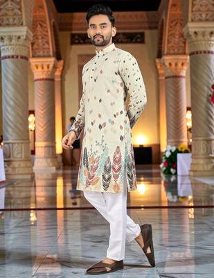   crochet embroidered  men's rayon kurta  5
