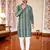 Green -digital schifli embroidered  men's rayon kurta 